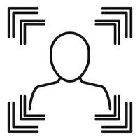 Avatar face authentication icon, outline style vector