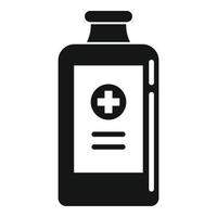 Healthcare cough syrup icon, simple style vector