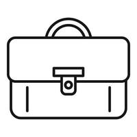 Recruiter briefcase icon, outline style vector
