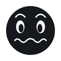 Suspicious emoticon icon, simple style vector