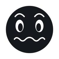 Suspicious emoticon icon, simple style vector