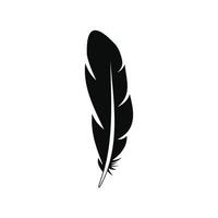 icono de pluma de ave, estilo simple vector