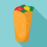 Burrito icon, flat style vector