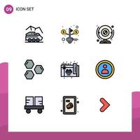 9 Creative Icons Modern Signs and Symbols of shape hexagon success cells computer Editable Vector Design Elements