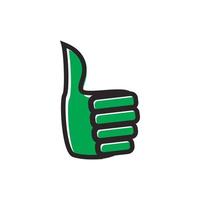 Hand with thumb up icon, flat style vector