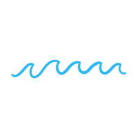 Symbol für blaue Wasserwellenlinie im Meer png