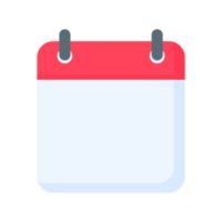 Calendar icon. A red calendar for reminders of appointments and important festivals in the year. png