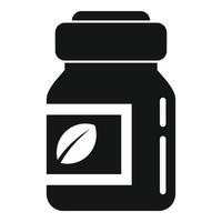 icono de cápsula de tarro de hierbas médicas, estilo simple vector