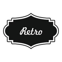 Retro label icon, simple style. vector