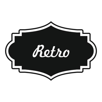 Retro label icon, simple style.