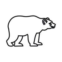 icono de oso en estilo de contorno vector