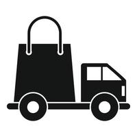 Paper bag delivery icon, simple style vector