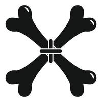 Crossed magic bones icon, simple style vector