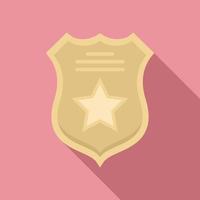 Prison guard shield icon, flat style vector