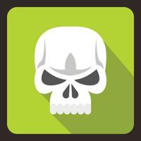 Human skull icon, flat style vector