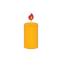 Christmas candle icon, cartoon style vector