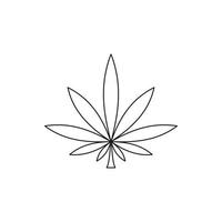 Cannabis leaf icon, outline style vector