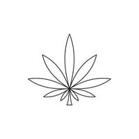 icono de hoja de cannabis, estilo de esquema vector