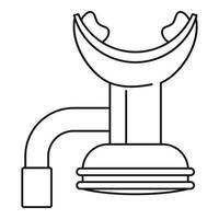 icono de herramienta de boca de buceo, estilo de esquema vector