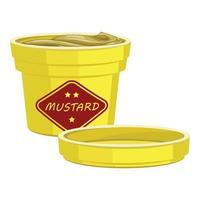 Tasty mustard icon, cartoon style vector