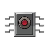 Microchip icon in cartoon style vector