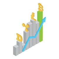 Raising exchange icon, isometric style vector