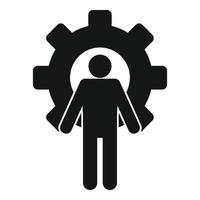 Gear wheel admin icon, simple style vector