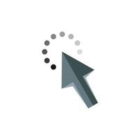 Cursor arrow waiting icon, flat style vector