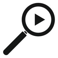 Video content magnifier icon, simple style vector