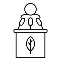 Ecologist speaker icon, outline style vector