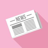 Newspaper icon, flat style vector