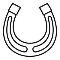 Gold horseshoe icon, outline style vector