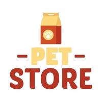 Pet store dog food logo, flat style vector