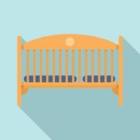 Baby crib icon, flat style vector