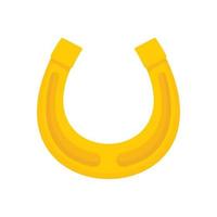 Gold horseshoe icon, flat style vector