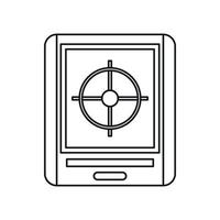 Radar icon, outline style vector