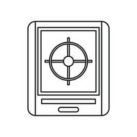 Radar icon, outline style vector