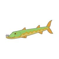 Pike fish icon in cartoon style vector