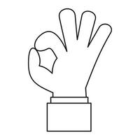 Ok gesture icon, outline style vector