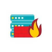 Fire protection in file store icon, flat style vector