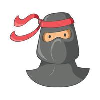 icono de mascota ninja, estilo de dibujos animados vector