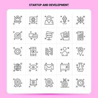 OutLine 25 Startup And Develepment Icon set Vector Line Style Design Black Icons Set Linear pictogram pack Web and Mobile Business ideas design Vector Illustration