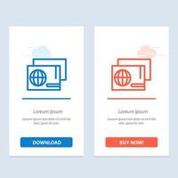 Identity Pass Passport Shopping  Blue and Red Download and Buy Now web Widget Card Template vector