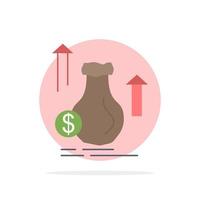 money bag dollar growth stock Flat Color Icon Vector