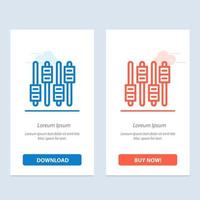 Equalizer Sound Audio Volume  Blue and Red Download and Buy Now web Widget Card Template vector