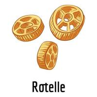 Rotelle icon, cartoon style vector