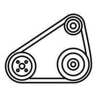 Timing belt icon, outline style vector