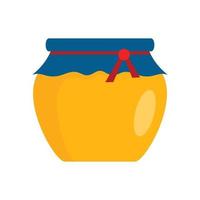 Glass jar of honey icon, flat style vector