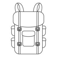 icono de mochila militar, estilo de esquema vector