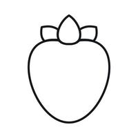 Ripe persimmon icon, outline style vector